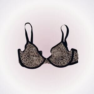 CUUP Underwire Mesh Bra in Cheetah Print | Sz 32G